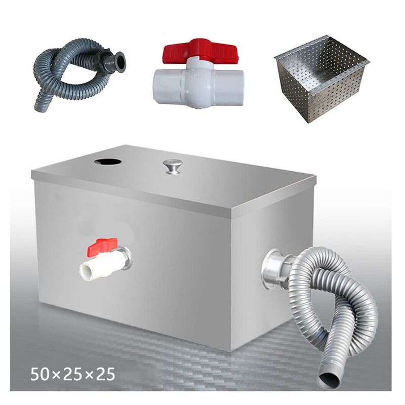 KUANGYE - Trampa Grasa 40lts Grasas Bajo Fregadero Acero Inoxidable