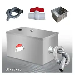 KUANGYE - Trampa Grasa 40lts Grasas Bajo Fregadero Acero Inoxidable