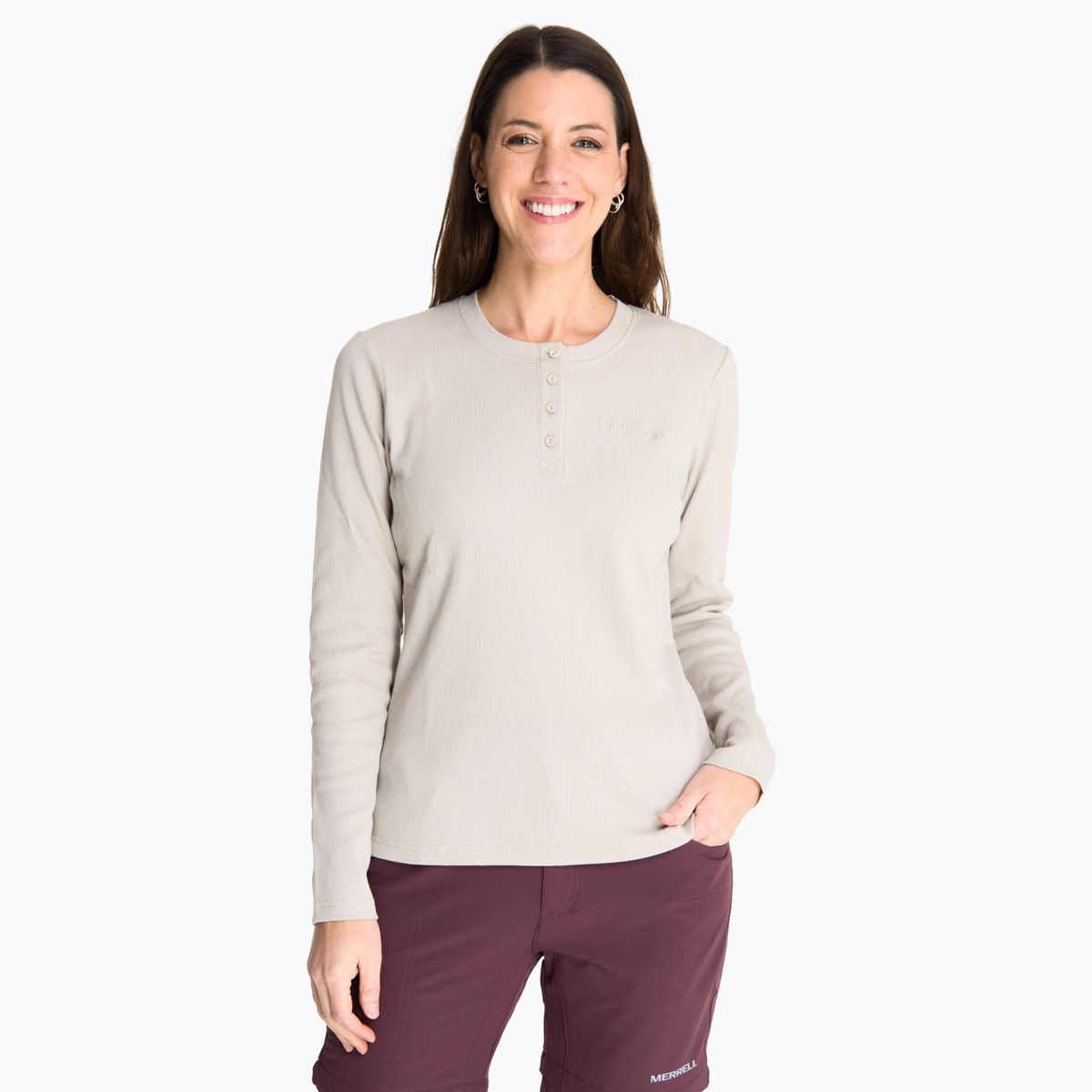 MERRELL - Polera Mujer Rib Beige MERRELL