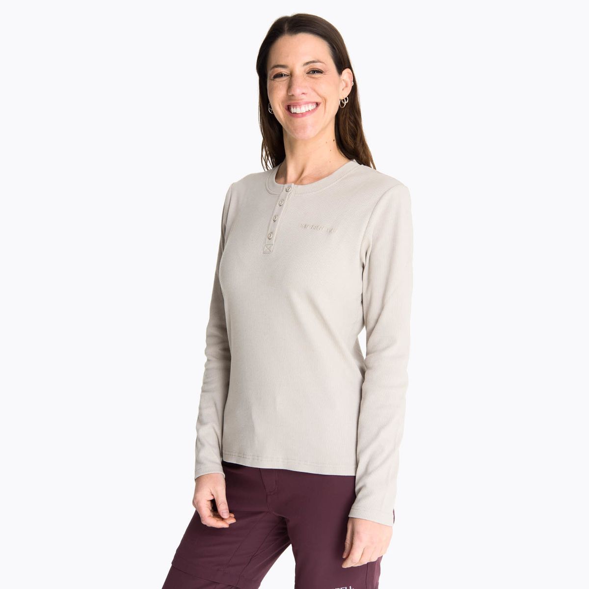 MERRELL - Polera Mujer Rib Beige MERRELL