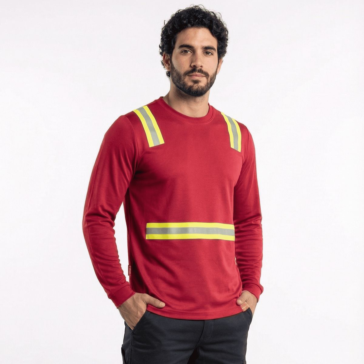 T-WORLD - Polera Híbrida Reflectante Manga Larga Alta Visibilidad UPF