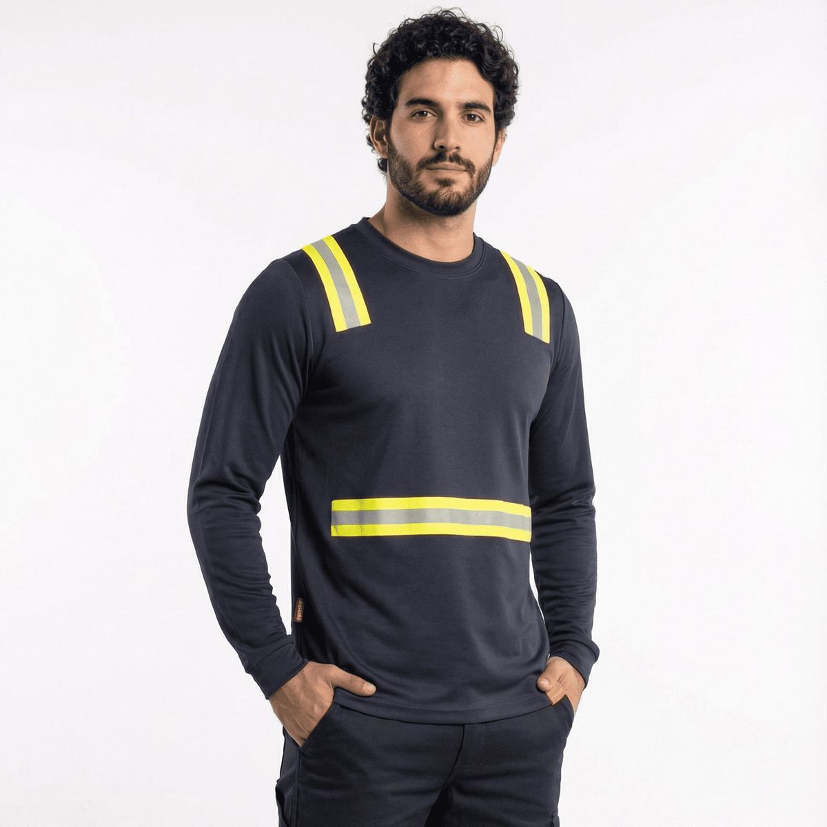 T-WORLD - Polera Híbrida Reflectante Manga Larga Alta Visibilidad UPF