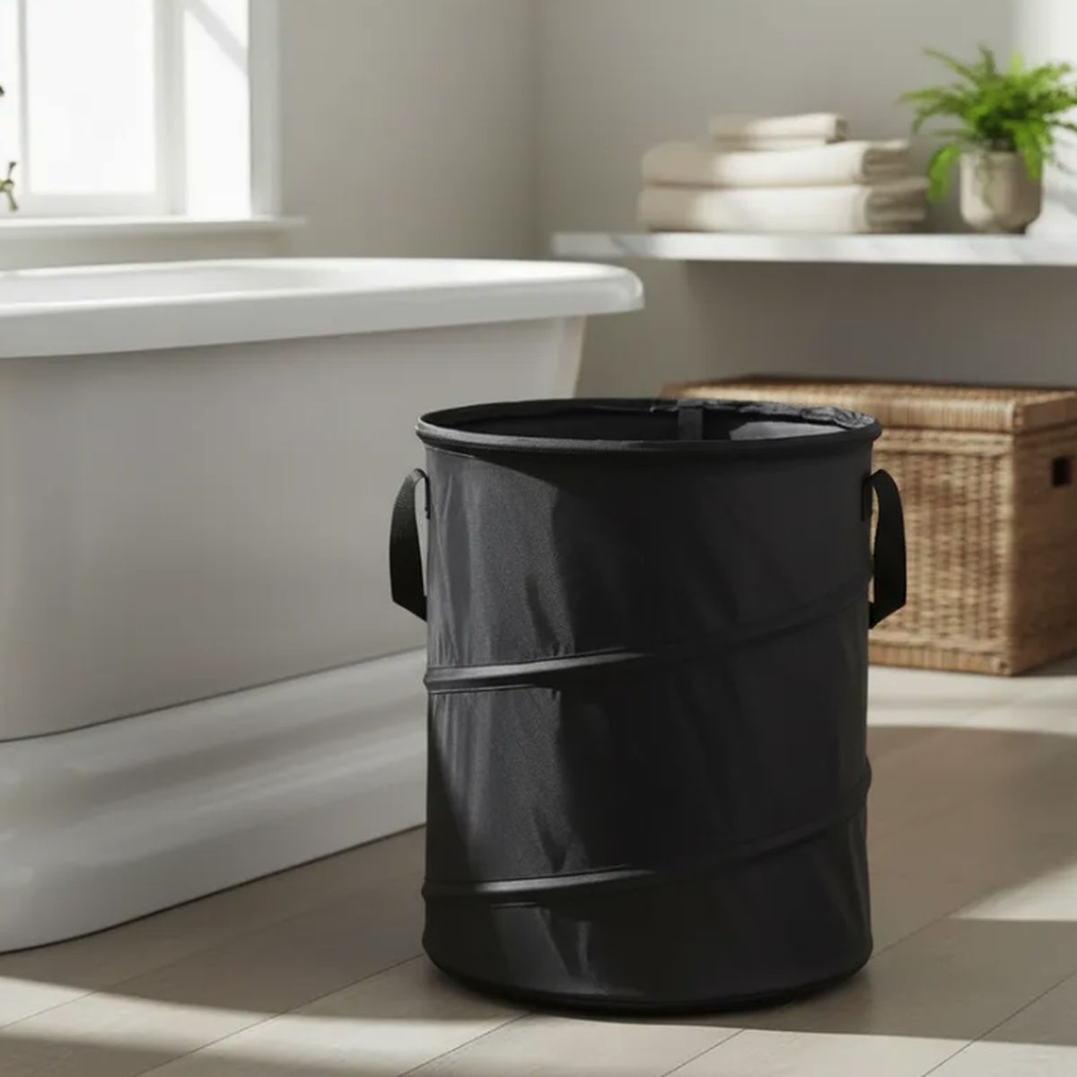 PRO OUTDOOR - Canasto Ropa Plegable Multiuso Negro