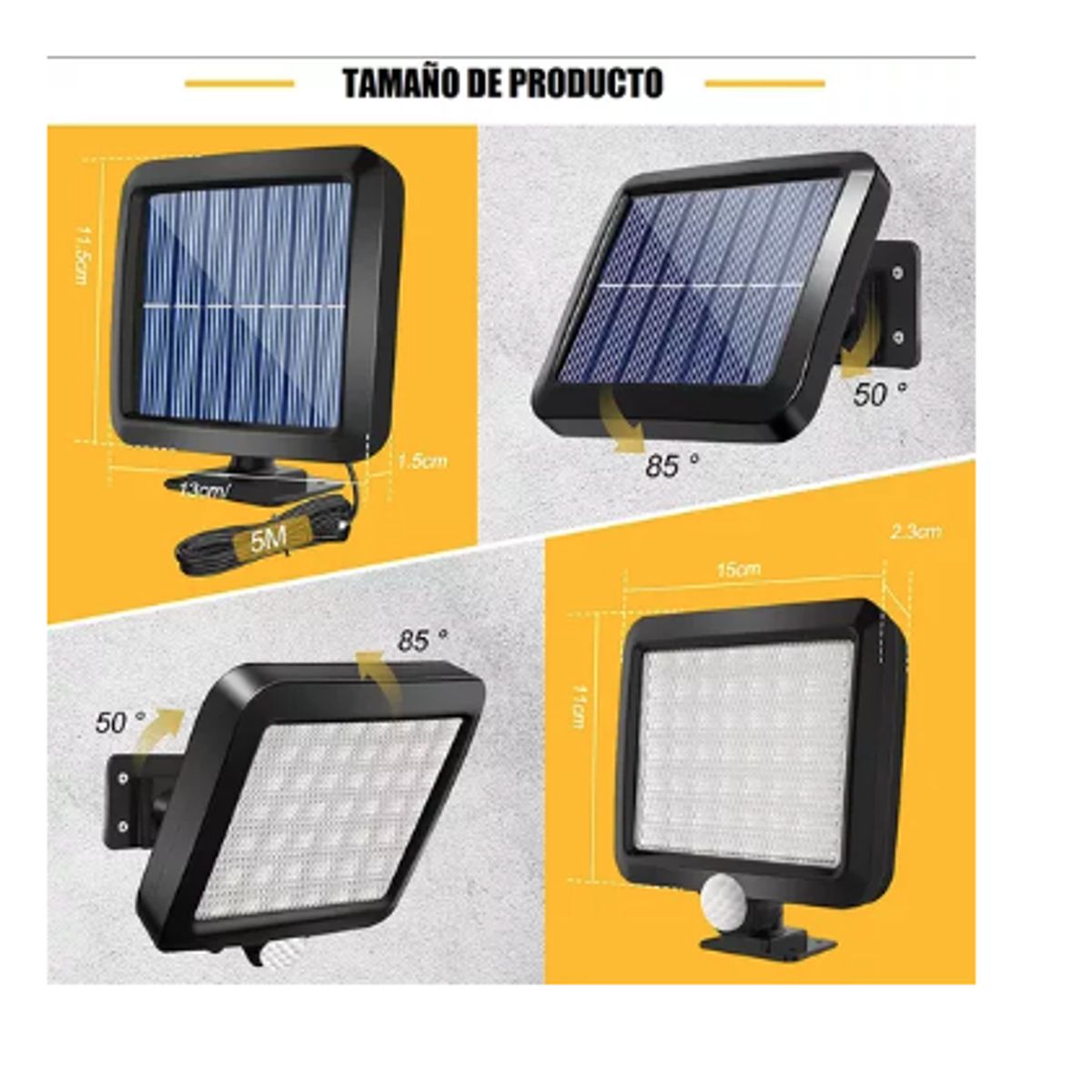 GENERICO - Pack X4 Foco Led Focos Exteriores Foco Led Solar 250 Watts