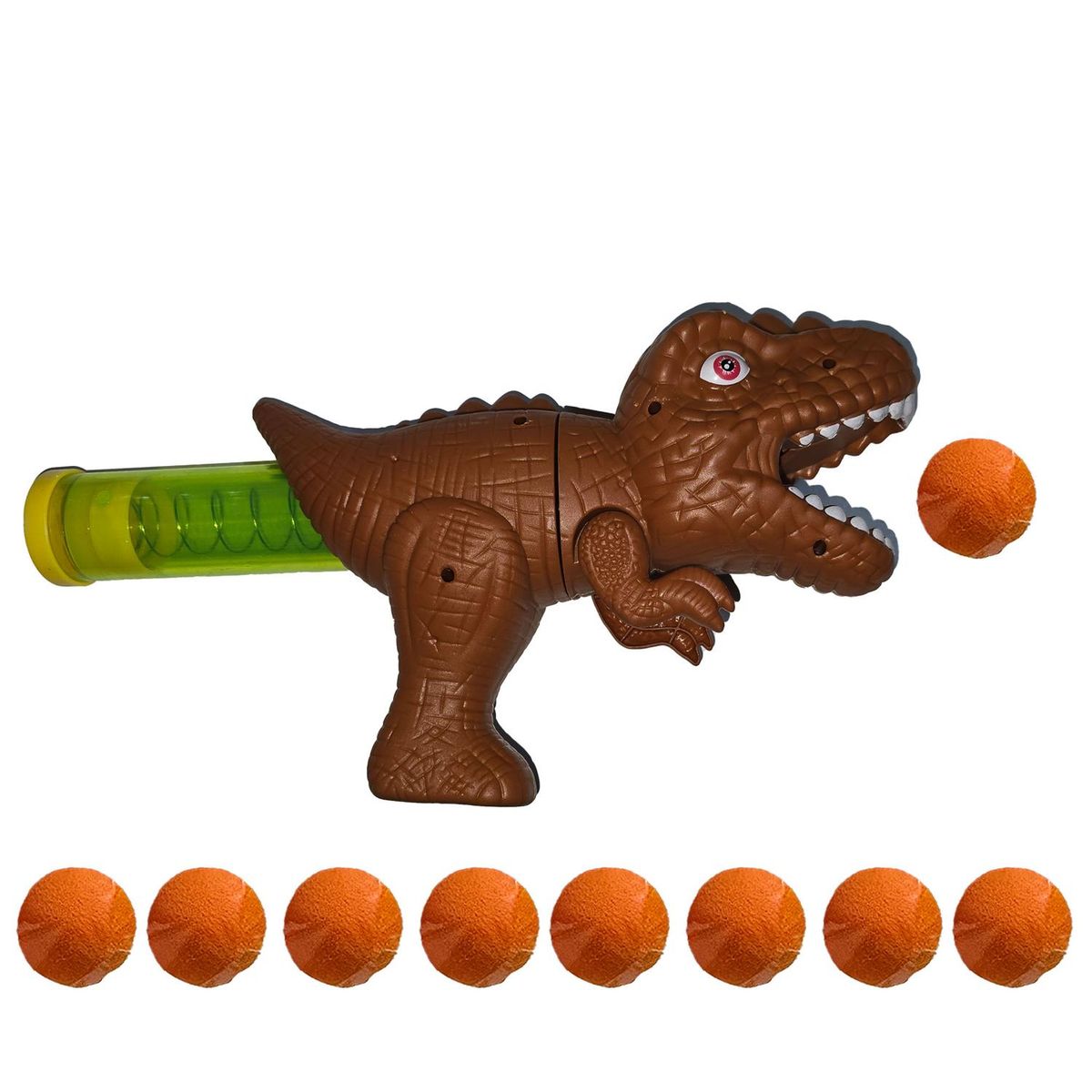 GENERICO - Dinopistola de aire a presión+9 pelotas dinosaurio Cafe