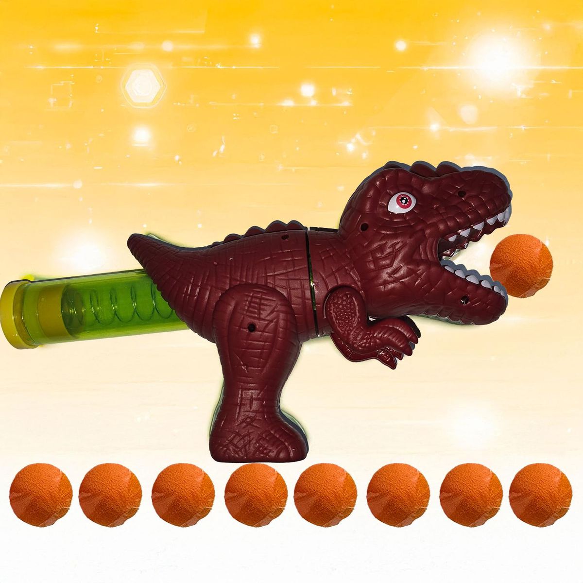 GENERICO - Dinopistola de aire a presión+9 pelotas dinosaurio Bordo