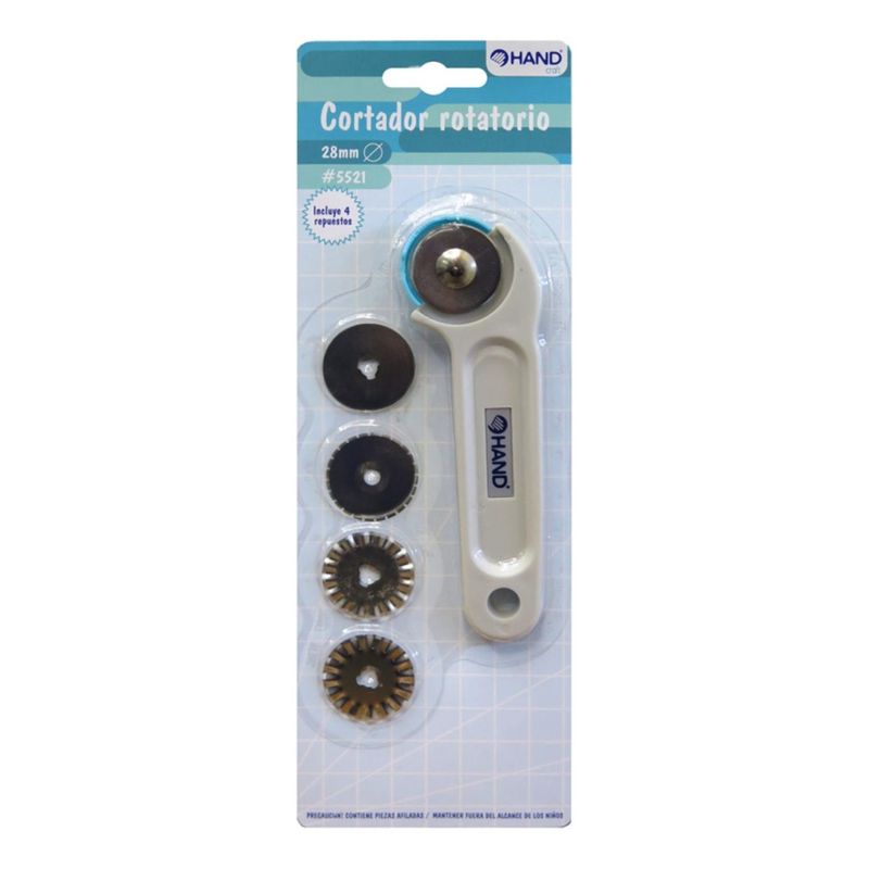 HAND - Cuchillo Cortador Rotatorio 28mm + 4 Repuestos Hand