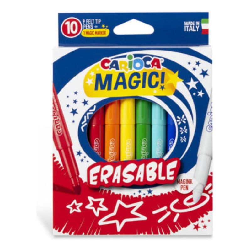 CARIOCA - Marcadores Magic Borrables 10 Colores Carioca. Erasable