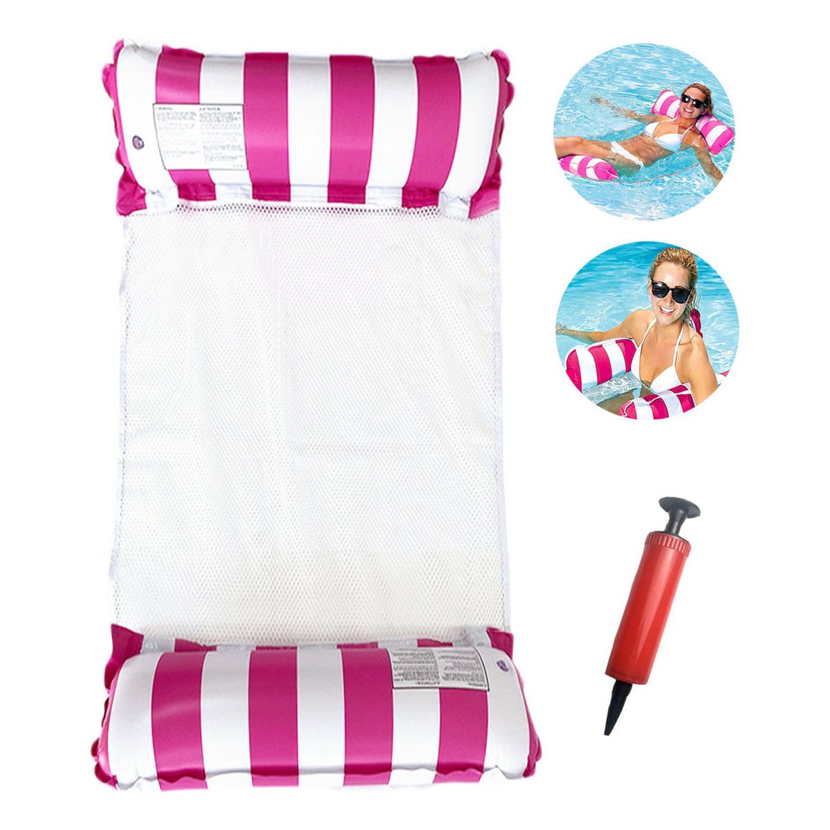 GENERICO - 4 En 1 Cama De Piscina Inflable Para Regalo De Actividad  Amarillo Rosa