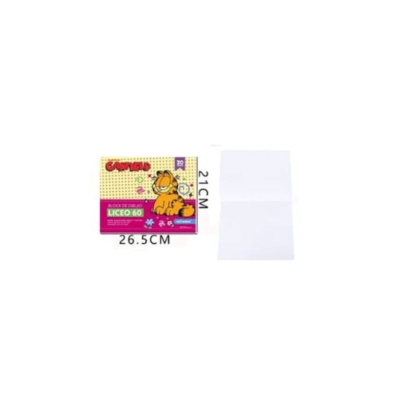 GENERICO - Block De Dibujo Garfield 37 7 27 Cm 20 Hojas