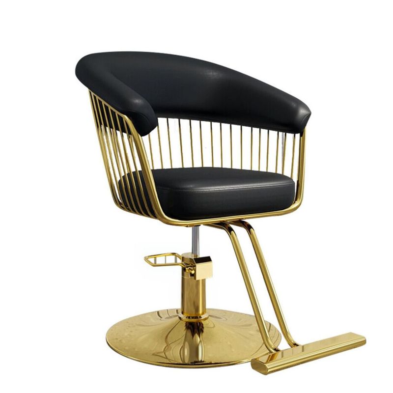 TODODESCUENTO - Silla Peluquería Palace Negra y Dorada
