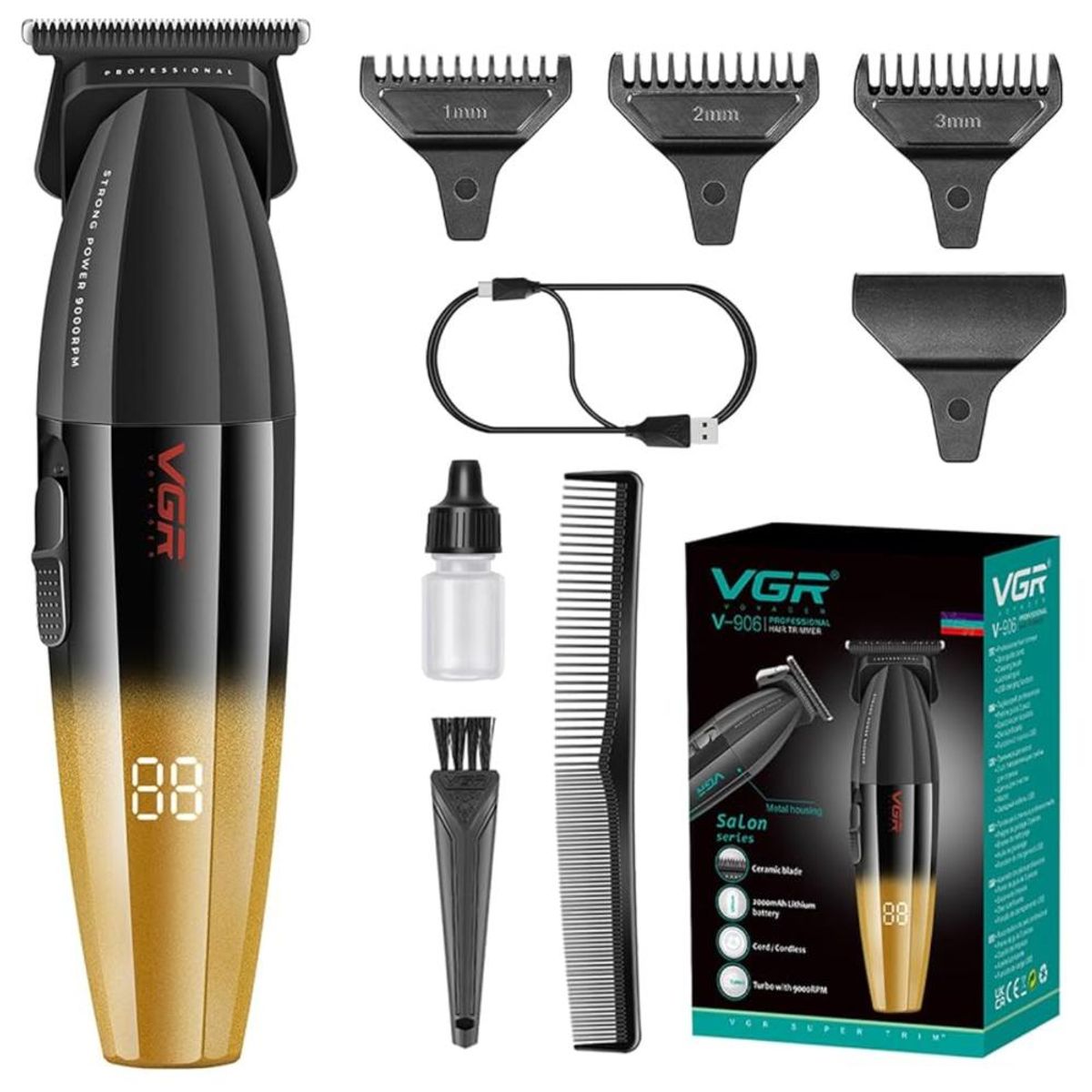 VGR VOYAGER - Máquina Patillera Profesional Vgr V-906 Magnetico 9000 Rpm