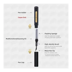 GENERICO - Lapiz Limpieza De Auriculares Audifonos Bluetooth Negro