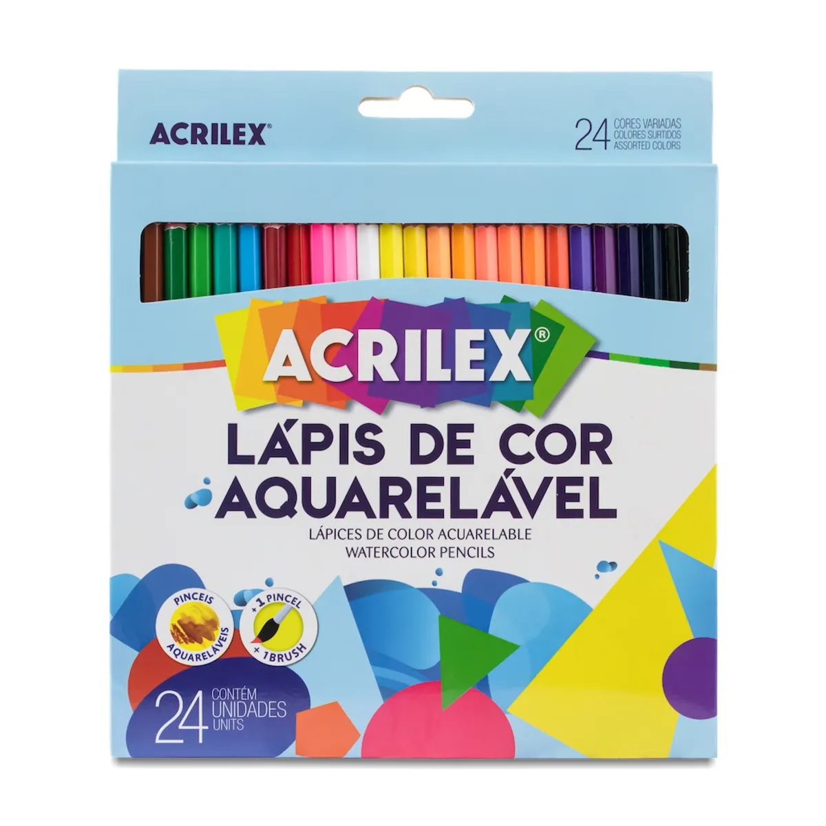 GENERICO - Acrilex Lapices De Colores Acuarelables 24 Colores + Pincel