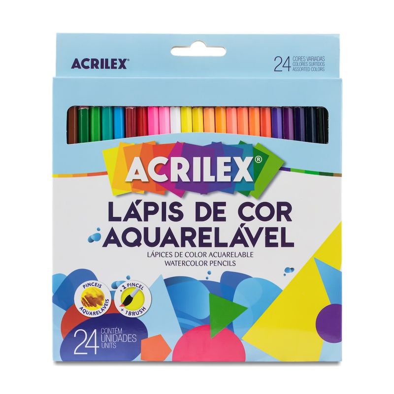 GENERICO - Acrilex Lapices De Colores Acuarelables 24 Colores + Pincel