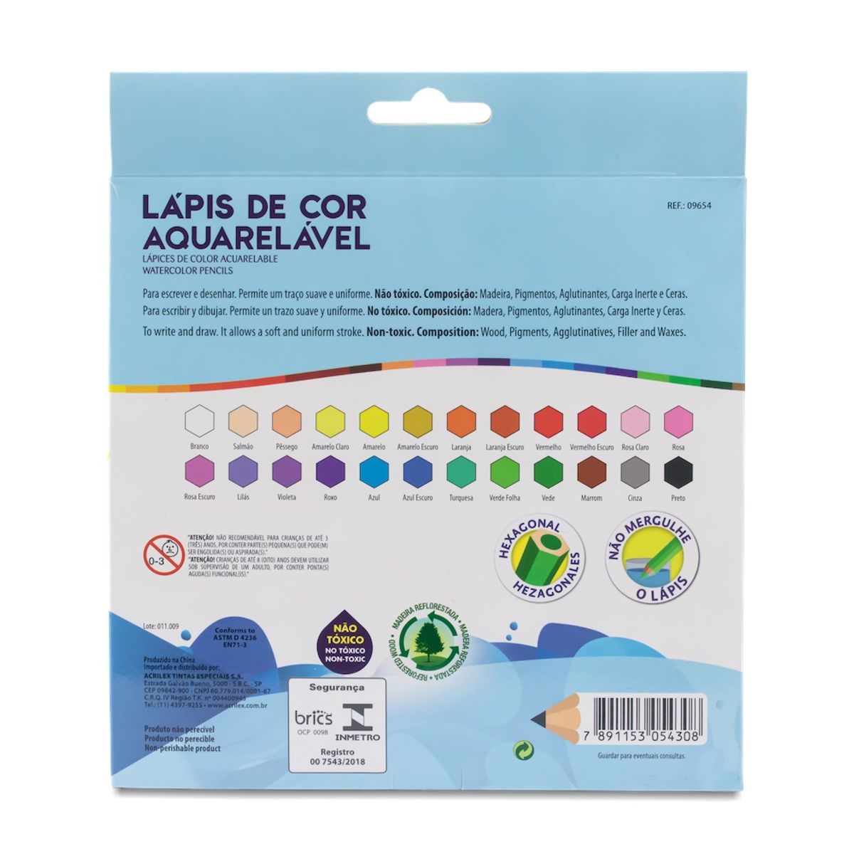 GENERICO - Acrilex Lapices De Colores Acuarelables 24 Colores + Pincel