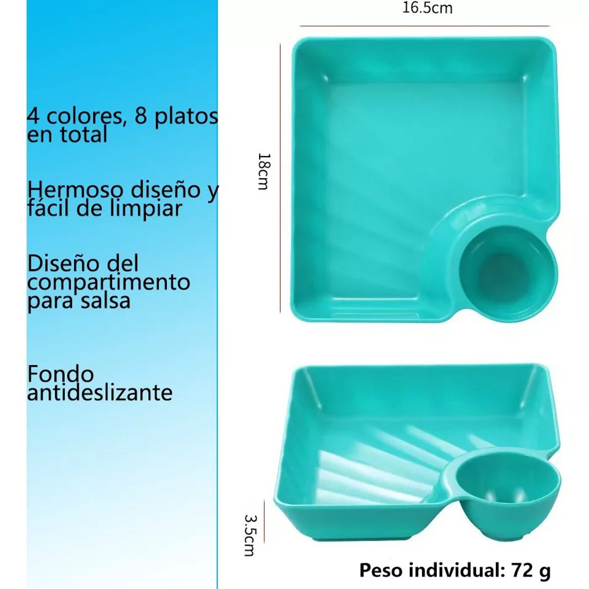 TNAKIEX - Platos De Postre Reutilizables Para Patatas Fritas 8 Piezas