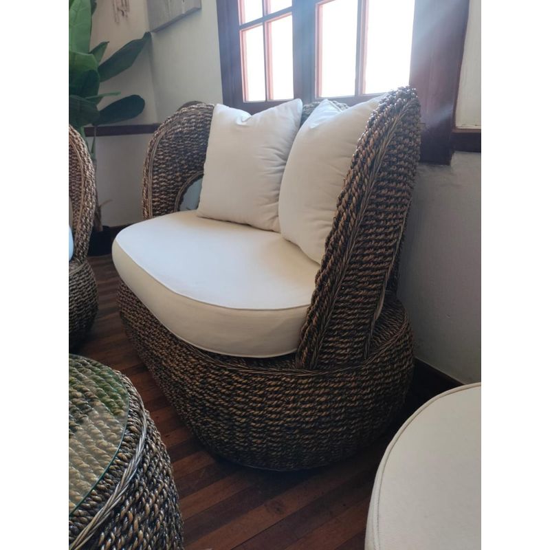 GENERICO - Sillon dos cuerpos de ratán natural.