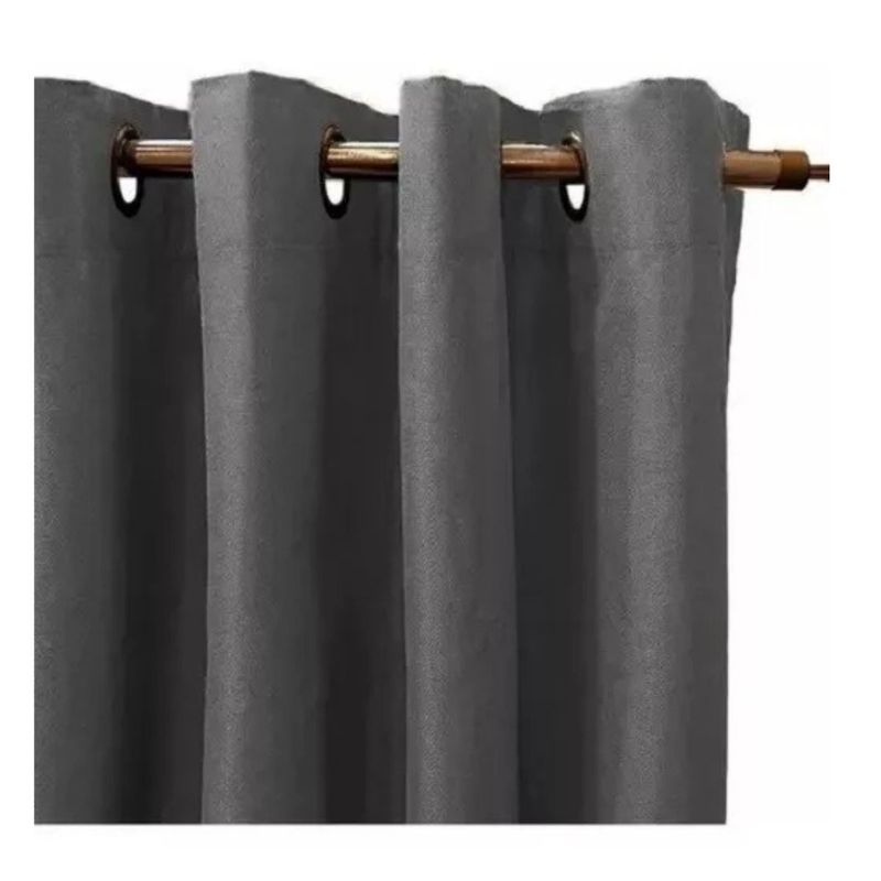 TODODESCUENTO - Cortina De Paño Semi Blackout 140x240cm 2 Paños- GRIS