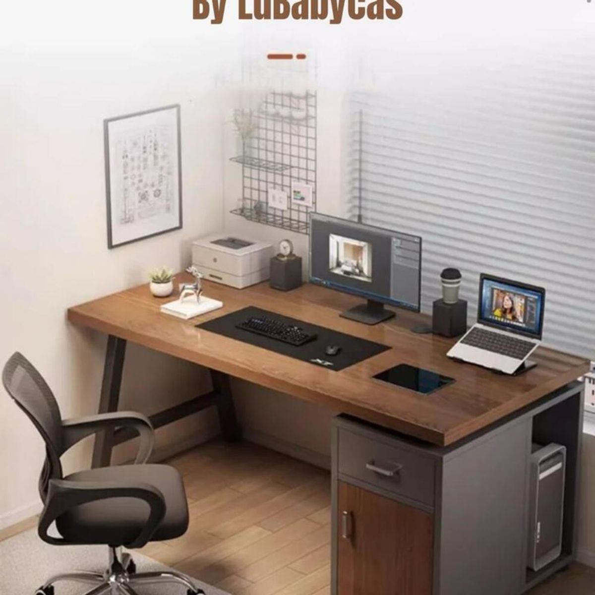 LUBABYCAS - Escritorio 120cm Con Cajones Y Compartimiento Sky LuBabycas