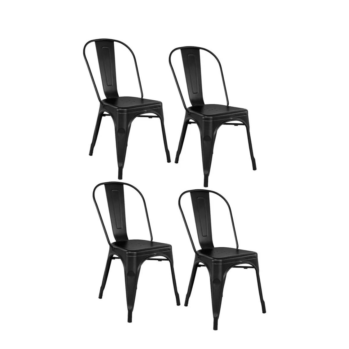 TODODESCUENTO - Pack 4 Sillas Tolix Negras