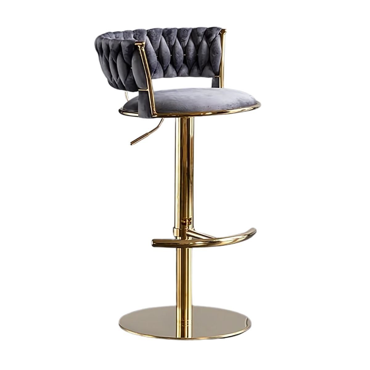 TODODESCUENTO - Pack 2 Taburetes Deluxe Terciopelo Gris