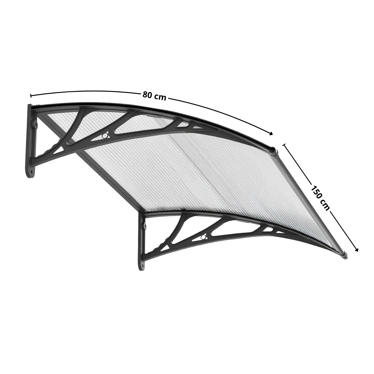 Alero listo 0.80x1.50mt transparente base negra Bighouse, marca GENERICO - Foto 2