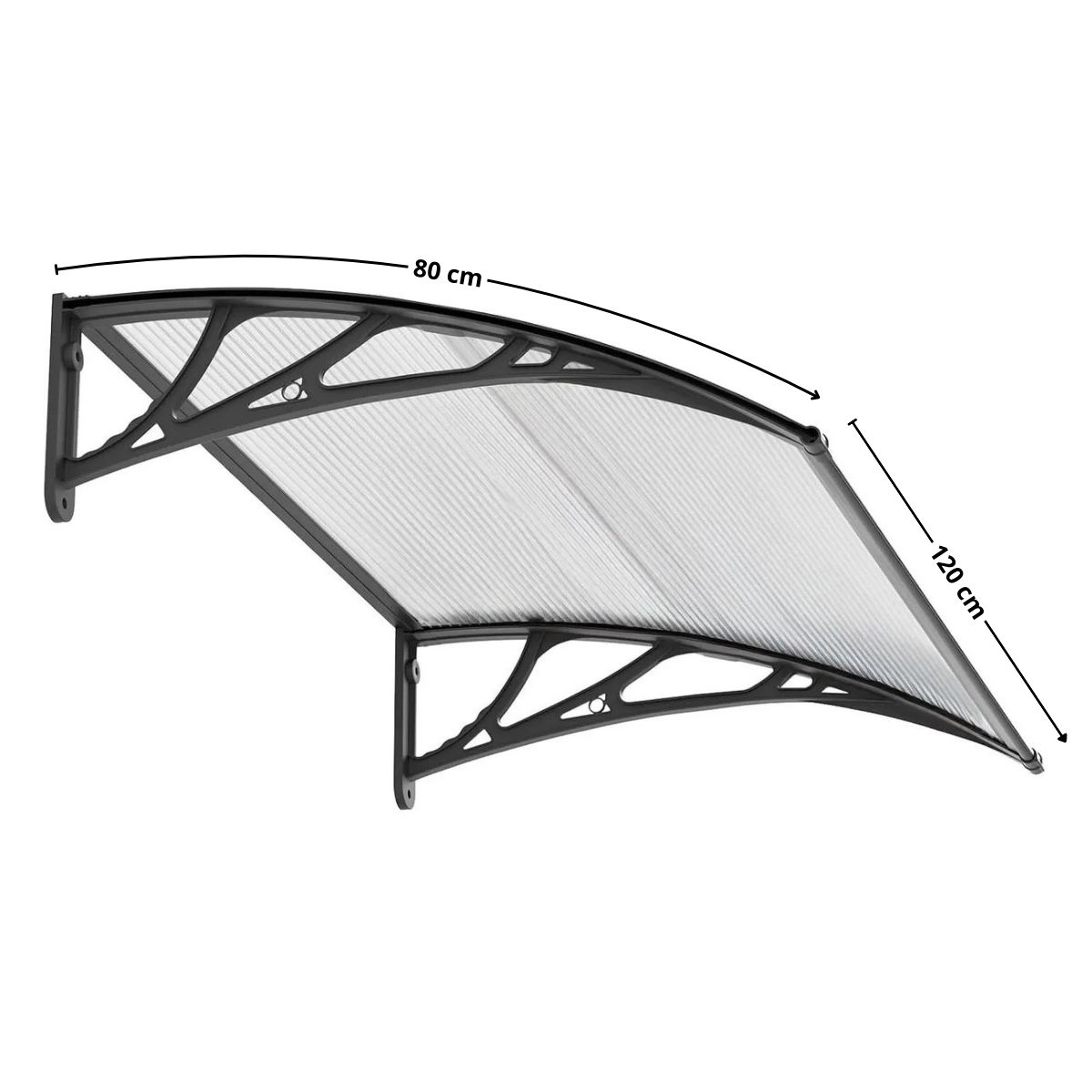 GENERICO - Alero listo 0.80x1.20mt curvo transparente Bighouse
