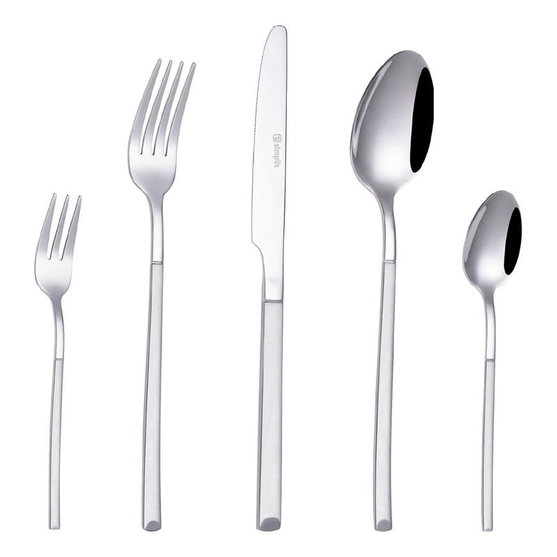 SIMPLIT - Set de Cuchillería 30 pcs Cubiertos Acero Inoxidable Puglia