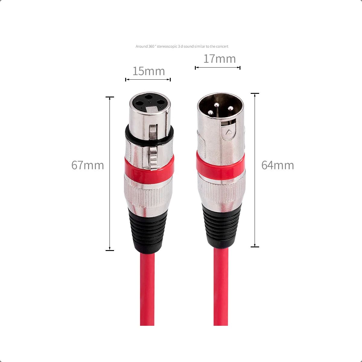 GENERICO - Cable Microfono 5 Metros Hifi Xlr Macho A Xlr Hembra Audio Azul