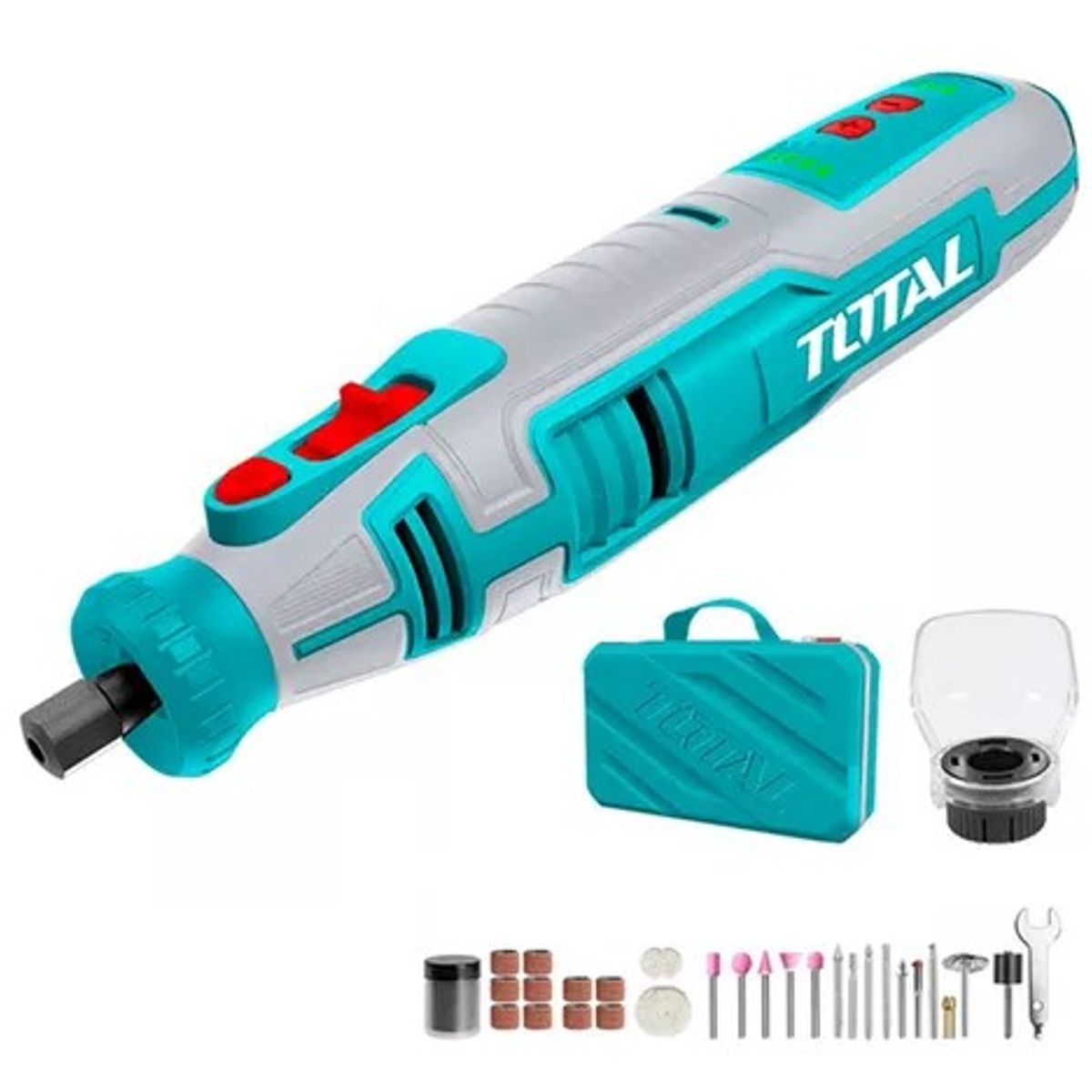 TOTAL TOOLS - Herramienta Rotativa Mini Torno Multiuso+67 Acc 8v Total