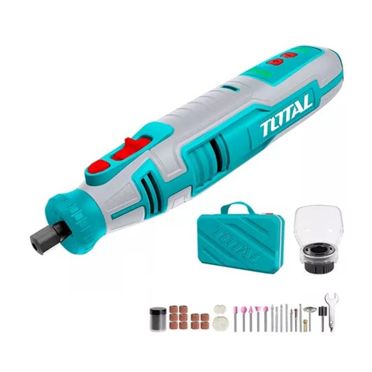 TOTAL TOOLS - Herramienta Rotativa Mini Torno Multiuso+67 Acc 8v Total