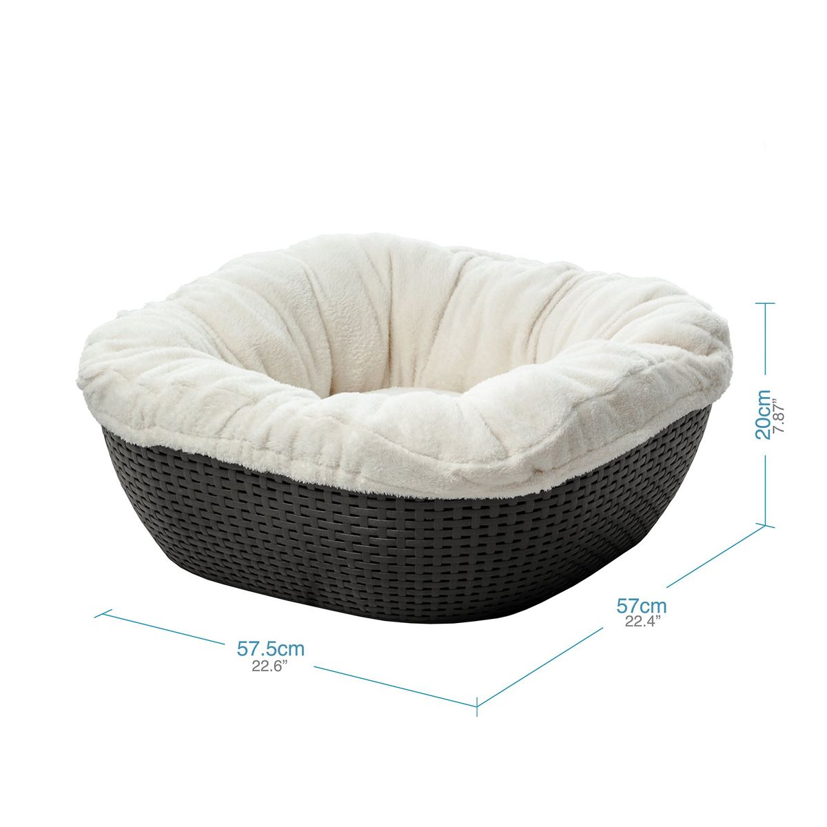 QRUBBER - Cama para Mascotas Acolchada Café Oscuro MQ QRubber