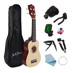 IBRAH - Ukelele Soprano Concierto 21 Pulgadas + Accesorios