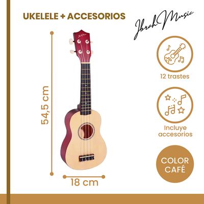 Imagen 2 del producto Ukelele Soprano Concierto 21 Pulgadas + Accesorios