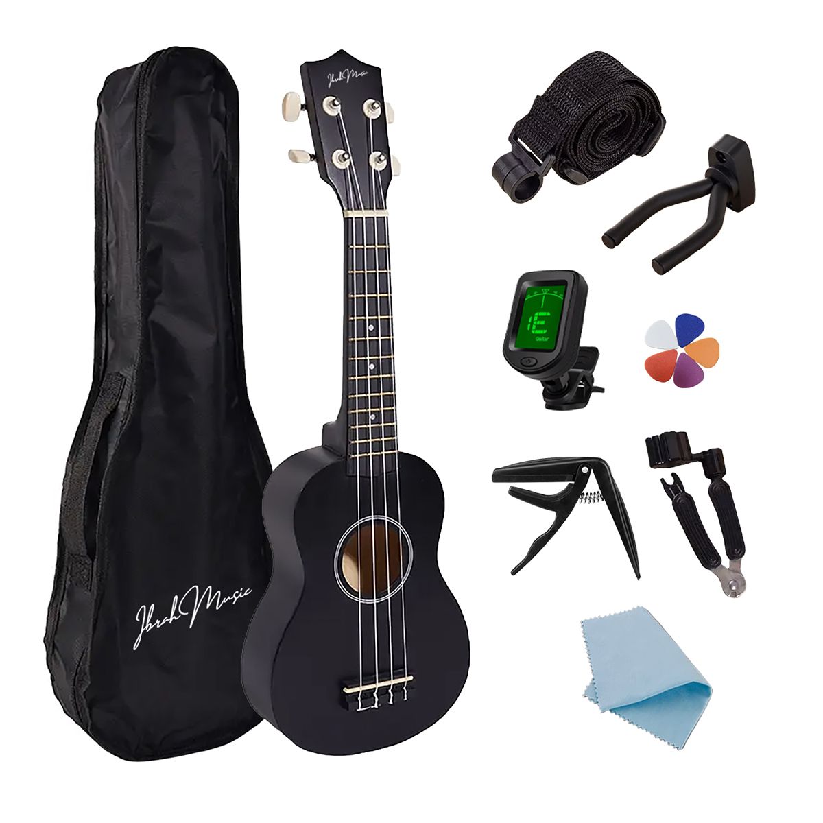 IBRAH - Ukelele Soprano Concierto 21 Pulgadas Ibrah + Accesorios