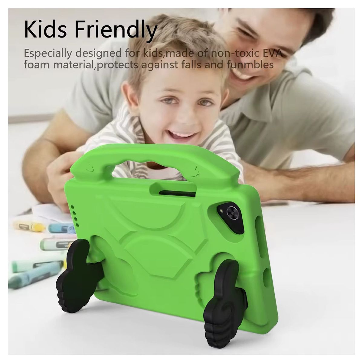 GENERICO - Carcasa Para Samsung Tab A9 De 8.7 niños - Verde