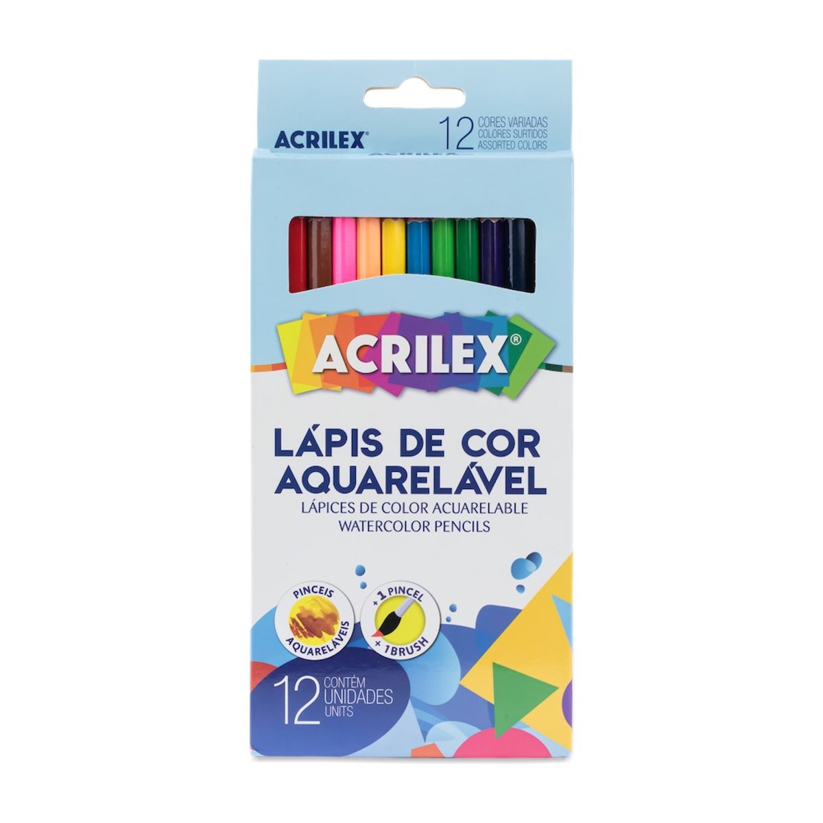 GENERICO - Acrilex Lapices De Colores Acuarelables 12 Colores + Pincel