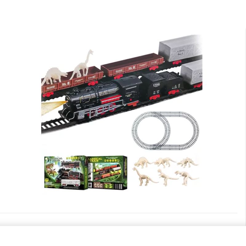 GENERICO - Juguete Tren Y Dinosaurio Electrico 32 Pcs Vagones Rieles