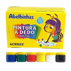 GENERICO - Tempera Pintura A Dedo 6 Colores - 30ml Cada Color - Acrilex