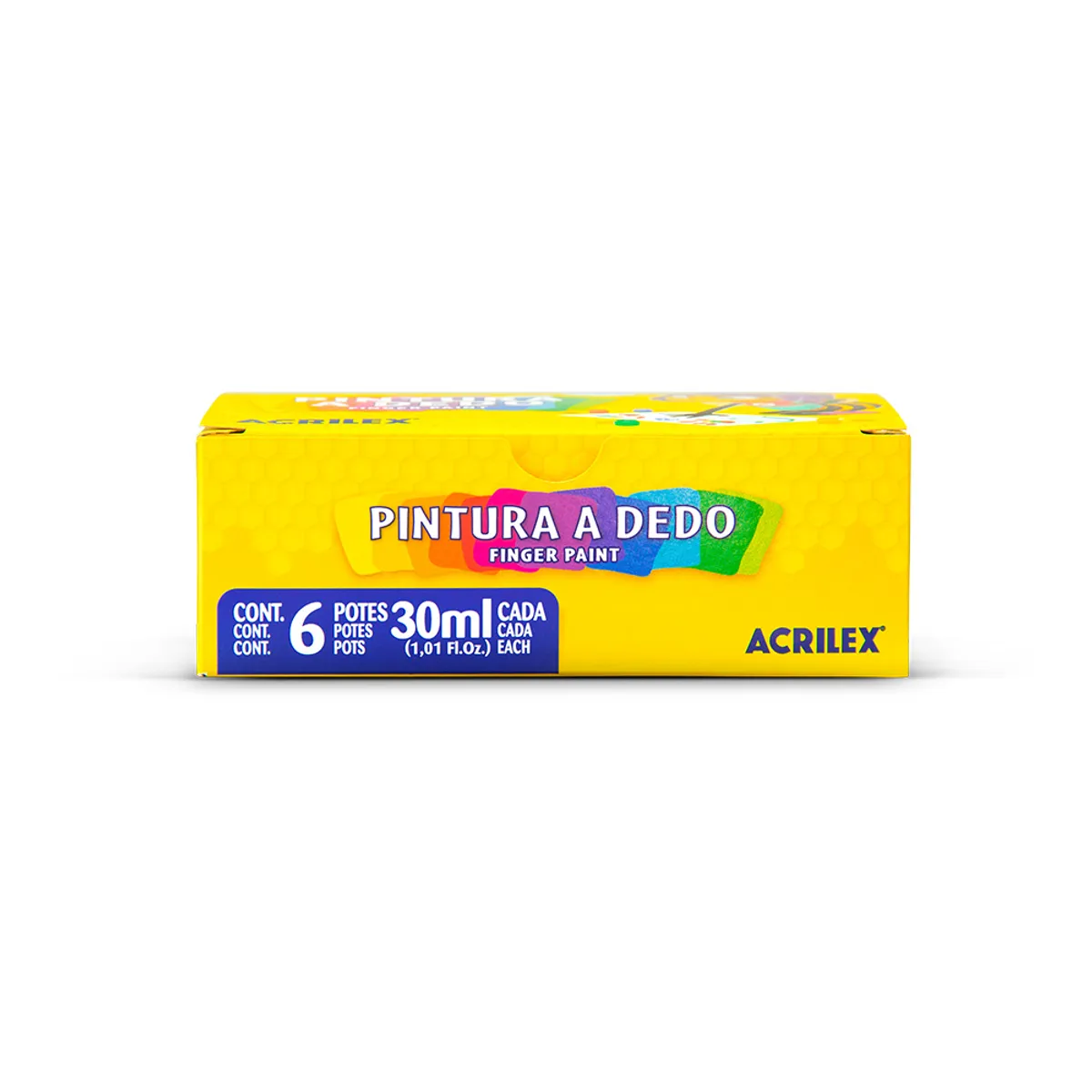 GENERICO - Tempera Pintura A Dedo 6 Colores - 30ml Cada Color - Acrilex