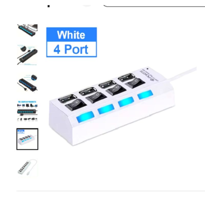 GENERICO - Adaptador de concentrador USB 4 puertos de alta velocidad, para PC