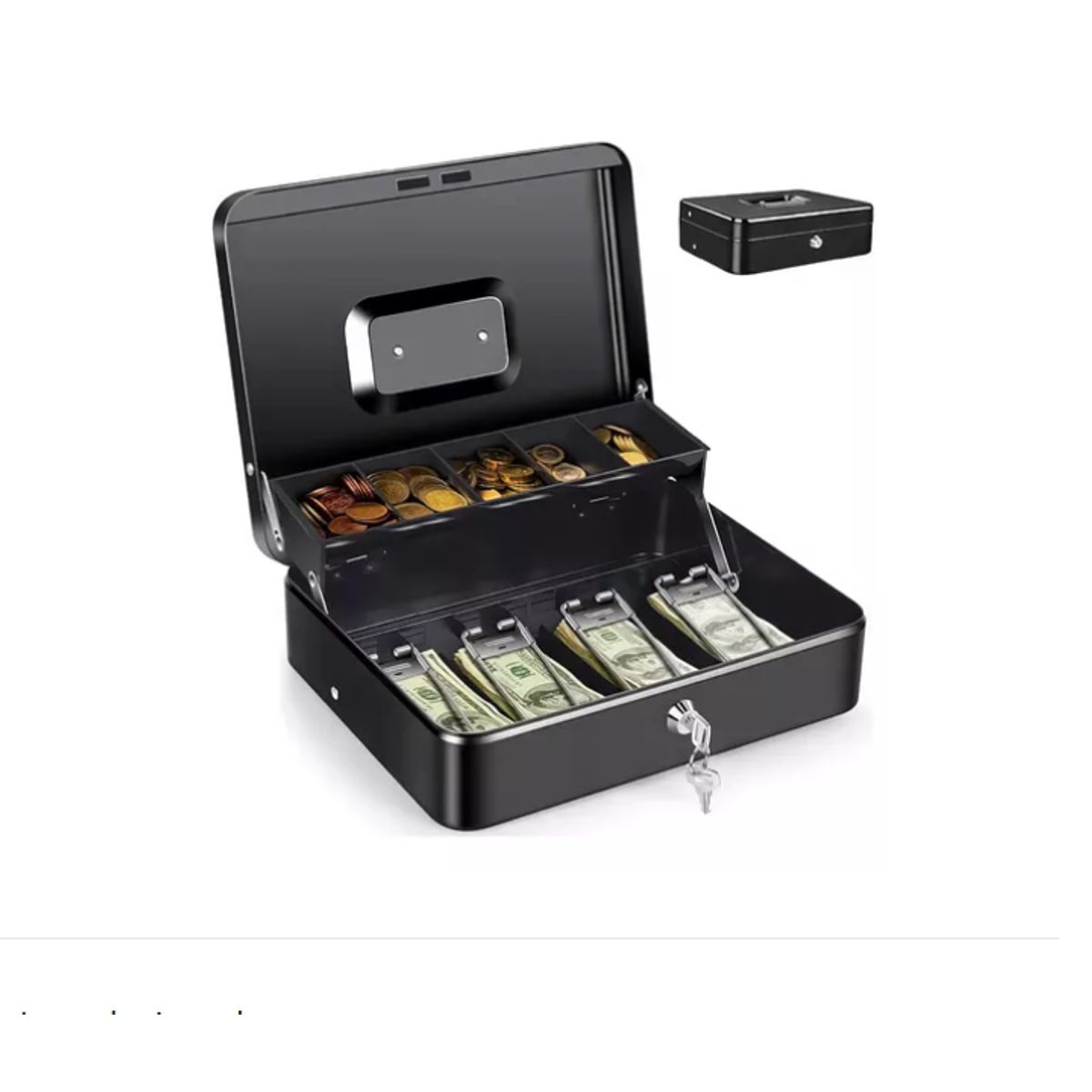 GENERICO - Caja Fuerte De Seguridad Metálica Para Dinero Con Llaves