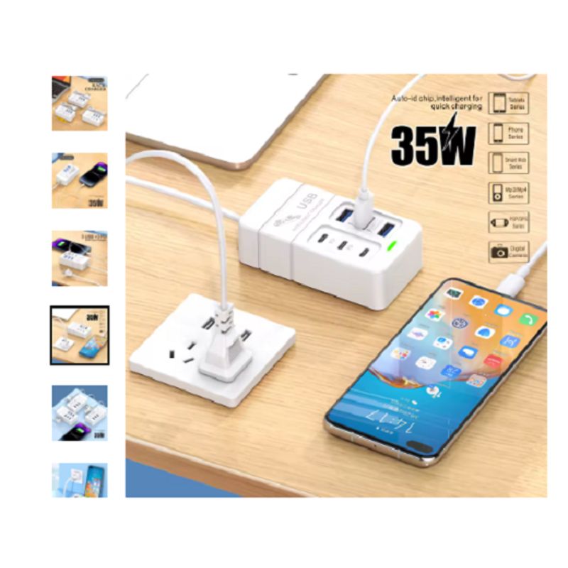GENERICO - Multipuerto de  concentrador USB de 35W, PD tipo C,