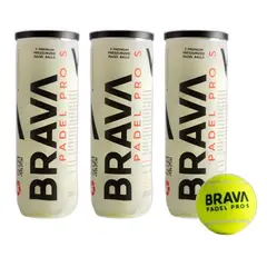 BRAVA PADEL - Pelotas de Padel ProS Pack 03 tarros