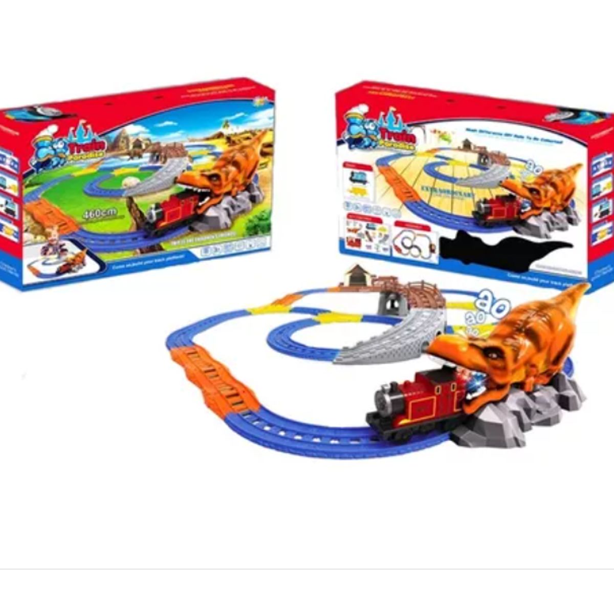 GENERICO - Pista De Tren Dinosuarios 46mt Luz Sonido Pila