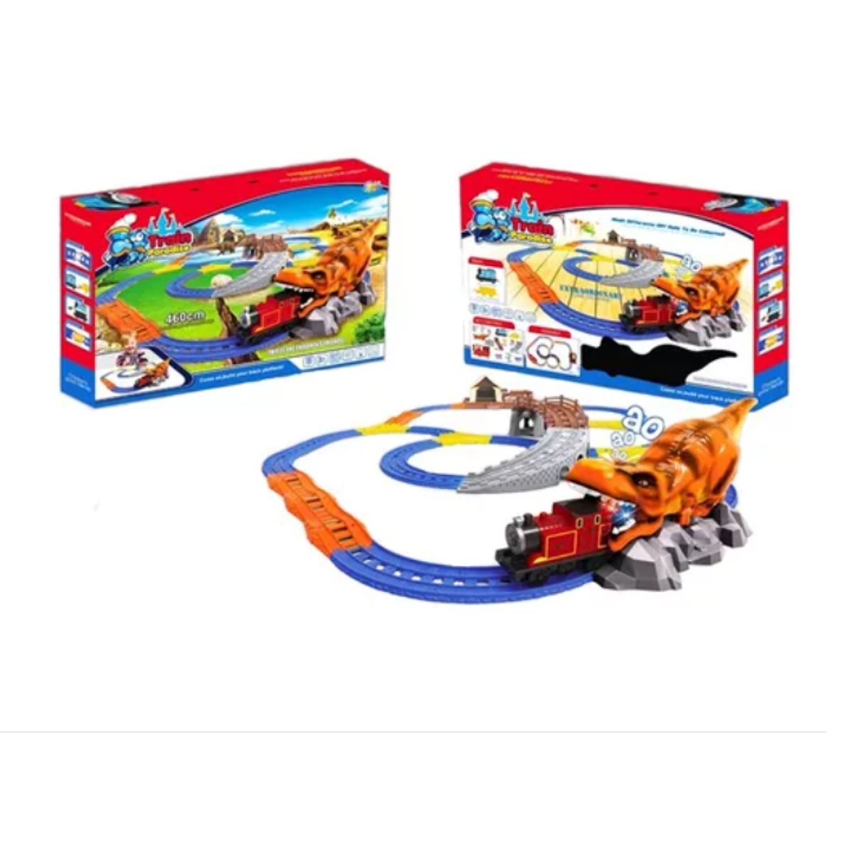 GENERICO - Pista De Tren Dinosuarios 46mt Luz Sonido Pila