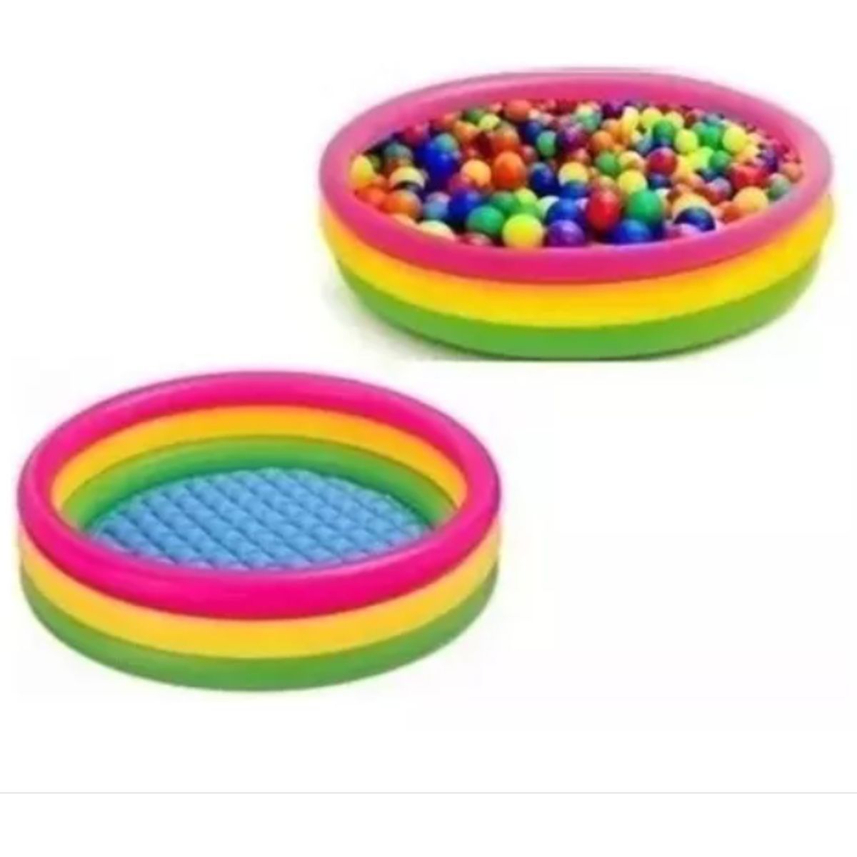 GENERICO - Piscina Redonda Acolchada Inflable Bebe 60cm + 100 Pelotas