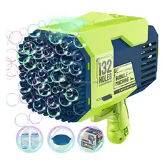 GENERICO - Pistola Burbujas Bazooka 132 Holes Electrica Premium Verde