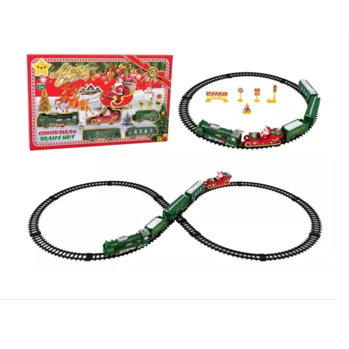 GENERICO - Tren Locomotora De Navidad Con El Viejo Pascuelo Armable